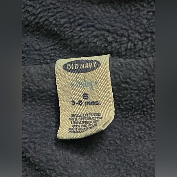 Vintage Old Navy Baby Denim Overalls Red Fleece Lined Size 3 - 6 Months - Picture 5 of 5